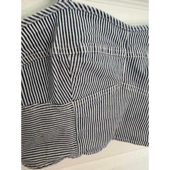 Universal Thread Blue White Striped Smocked Crop Top Women’s Large Summer Tank - Picture 3 of 7